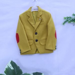 Dapper Little Gentleman: Mustard Elbow-Patch Blazer MODST Online Store