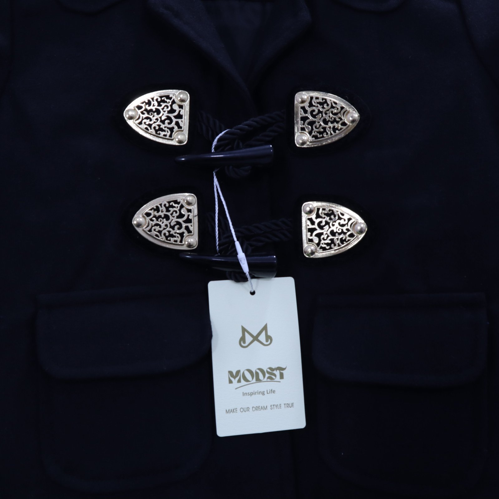 Elegant Black Wool Toggle Coat MODST Online Store